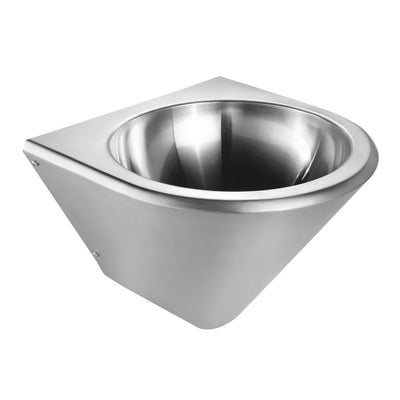 Brushed stainless steel commercial single bowl wall mount wash basin