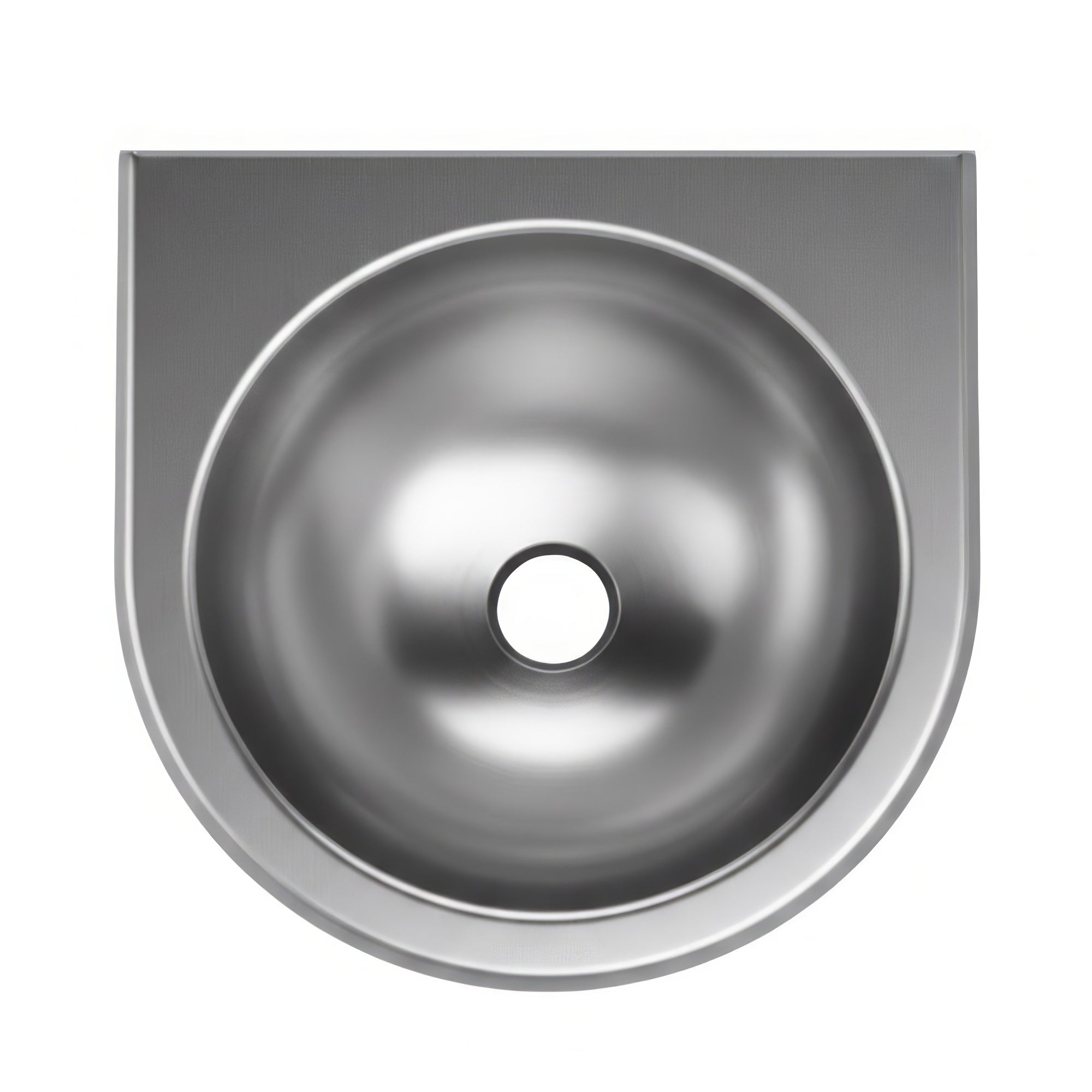 Brushed stainless steel commercial single bowl wall mount wash basin