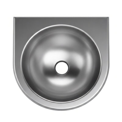 Brushed stainless steel commercial single bowl wall mount wash basin