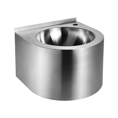 Brushed stainless steel commercial single bowl wall mount wash basin