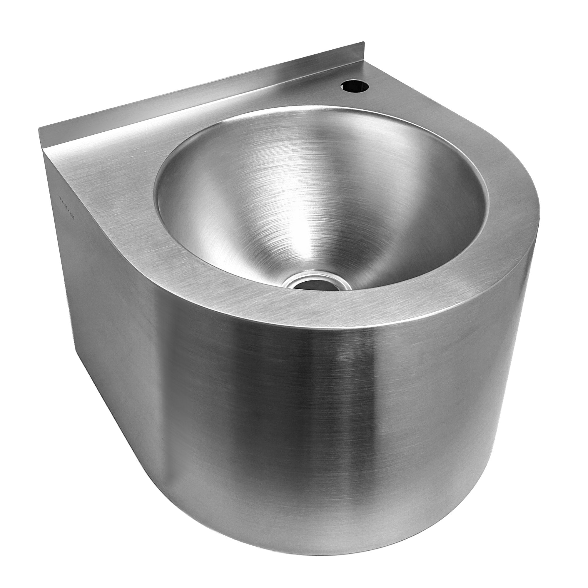 Brushed stainless steel commercial single bowl wall mount wash basin