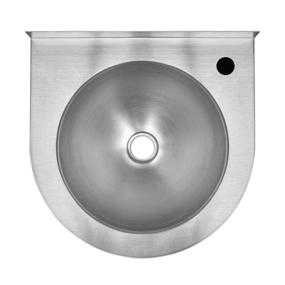 Brushed stainless steel commercial single bowl wall mount wash basin
