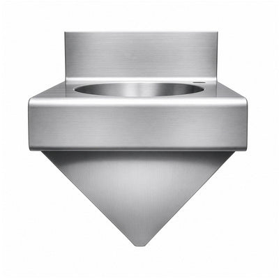 Brushed stainless steel commercial single bowl wall mount wash basin