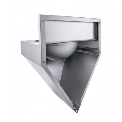 Brushed stainless steel commercial single bowl wall mount wash basin