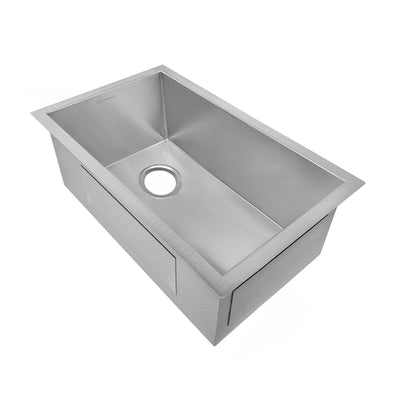 Brushed stainless steel commercial single bowl undermount sink