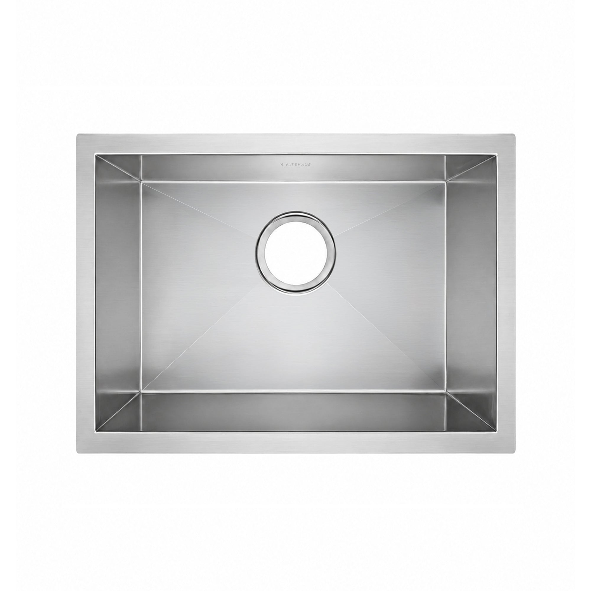 Brushed stainless steel commercial single bowl undermount sink