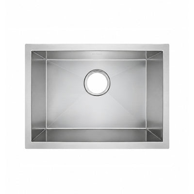 Brushed stainless steel commercial single bowl undermount sink