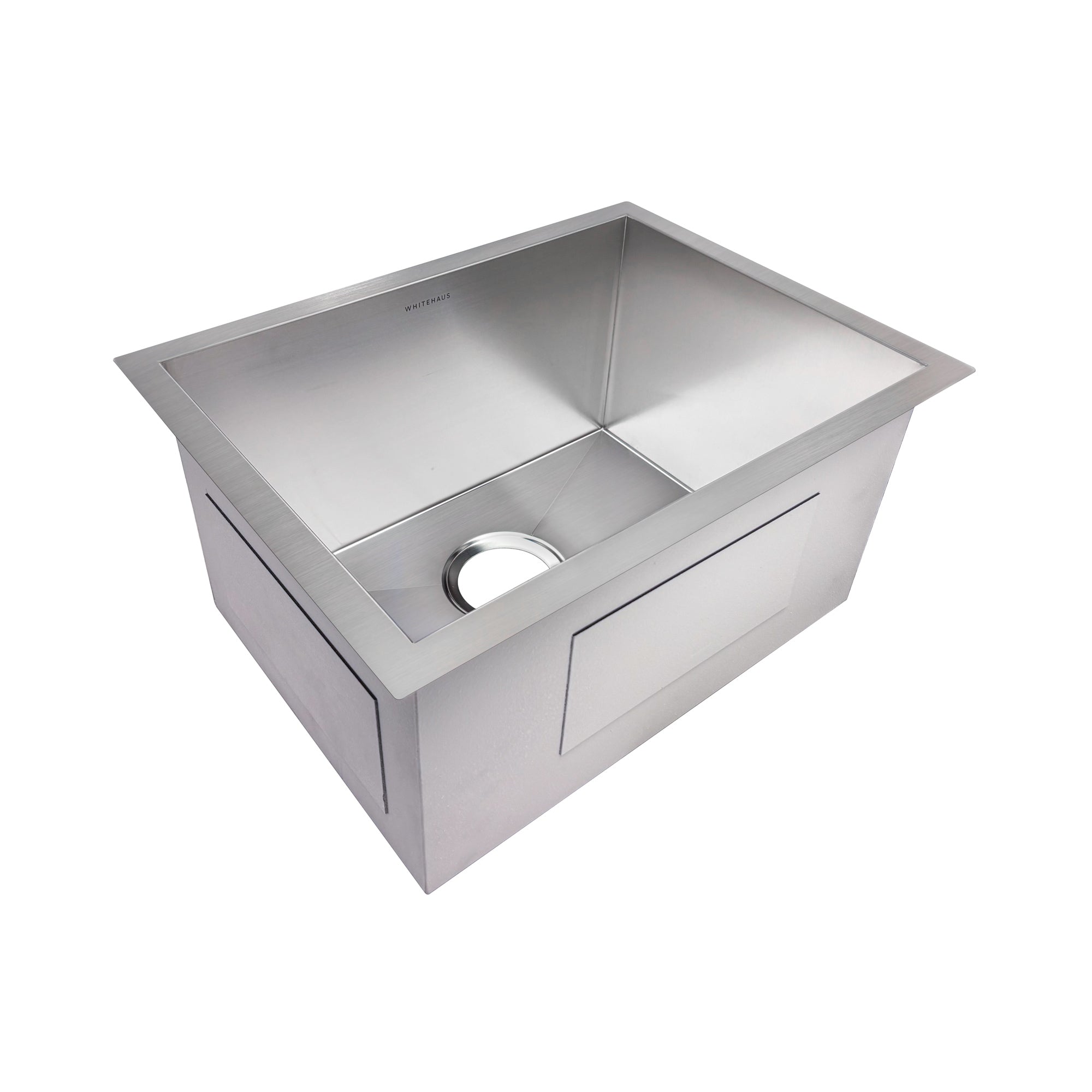 Brushed stainless steel commercial single bowl undermount sink