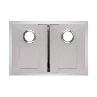 Brushed stainless steel commercial double bowl undermount kitchen sink