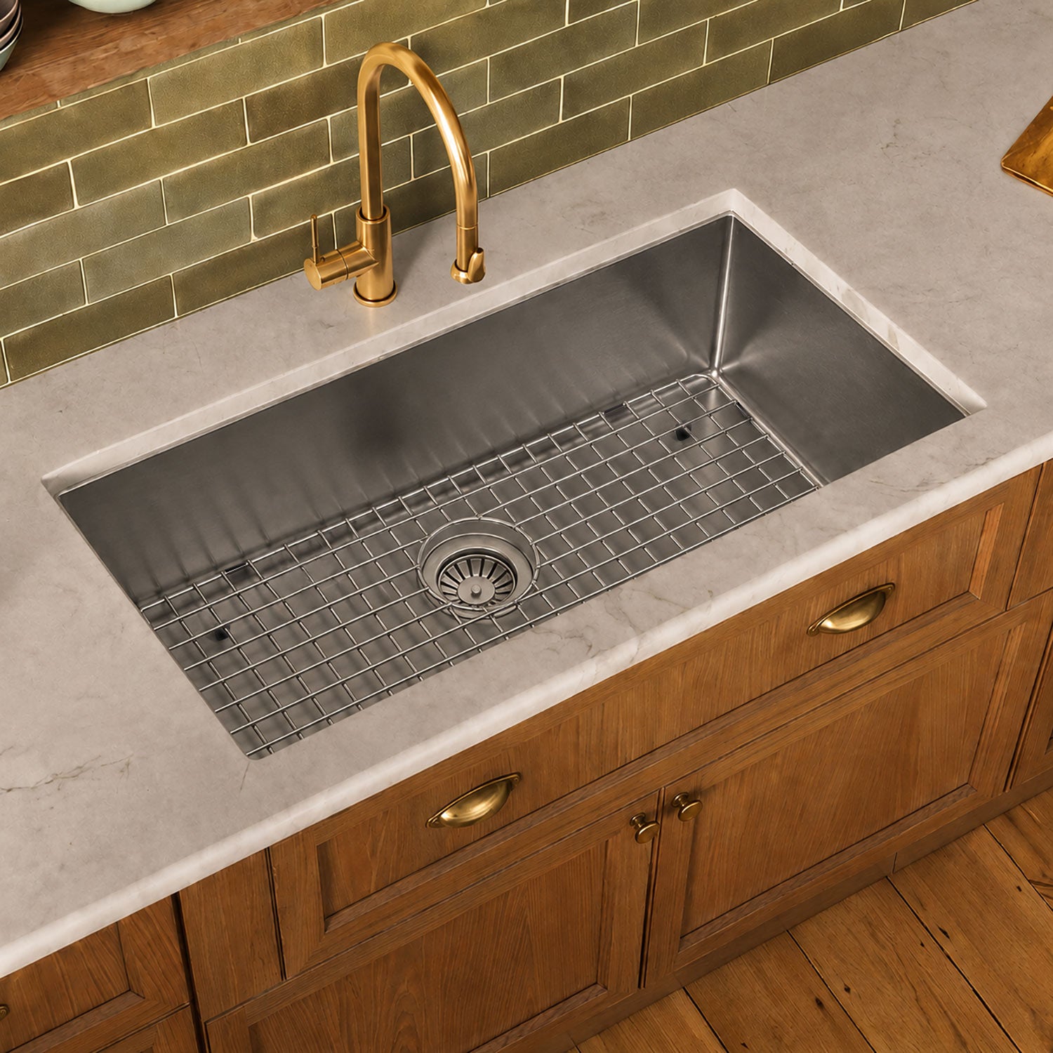 Stainless steel kitchen sink grid for sink model WHNCM3219