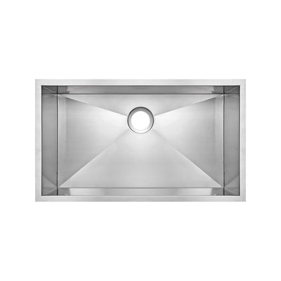 Brushed stainless steel commercial single bowl undermount sink