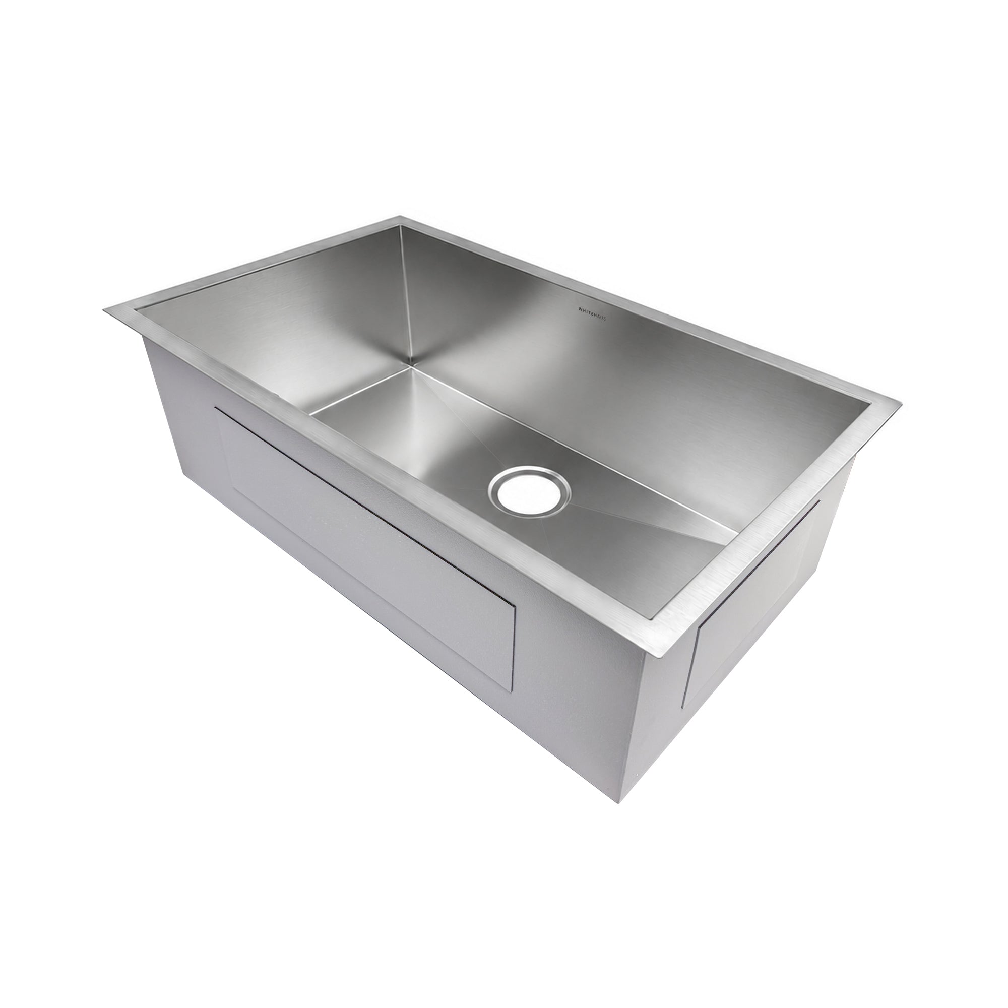 Brushed stainless steel commercial single bowl undermount sink