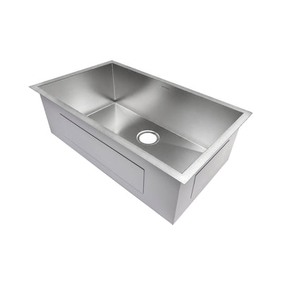 Brushed stainless steel commercial single bowl undermount sink