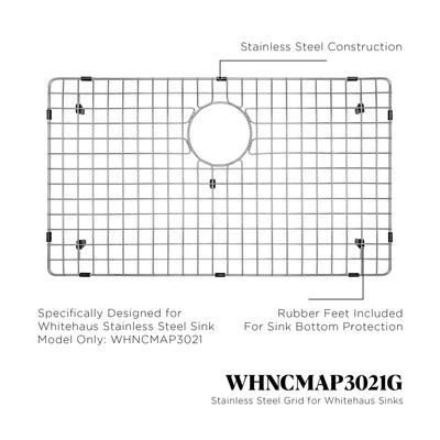 Stainless steel kitchen sink grid for model WHNCMAP3021