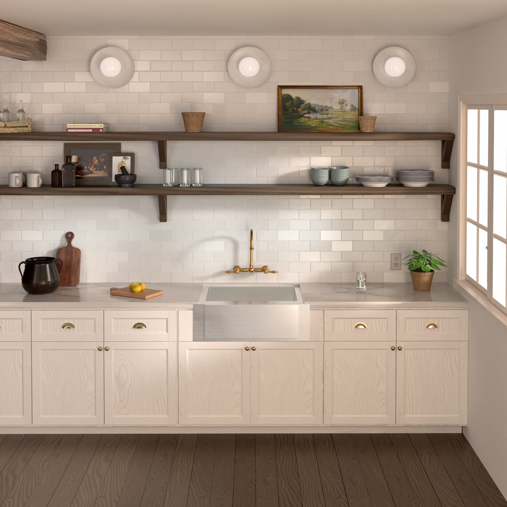 Brushed stainless steel commercial single bowl sink with a decorative notched front apron