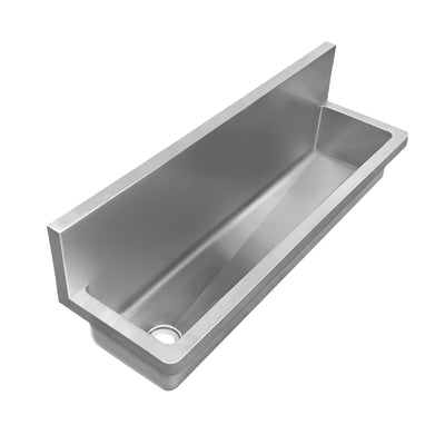 Brushed stainless steel commercial single bowl wall mount utility sink