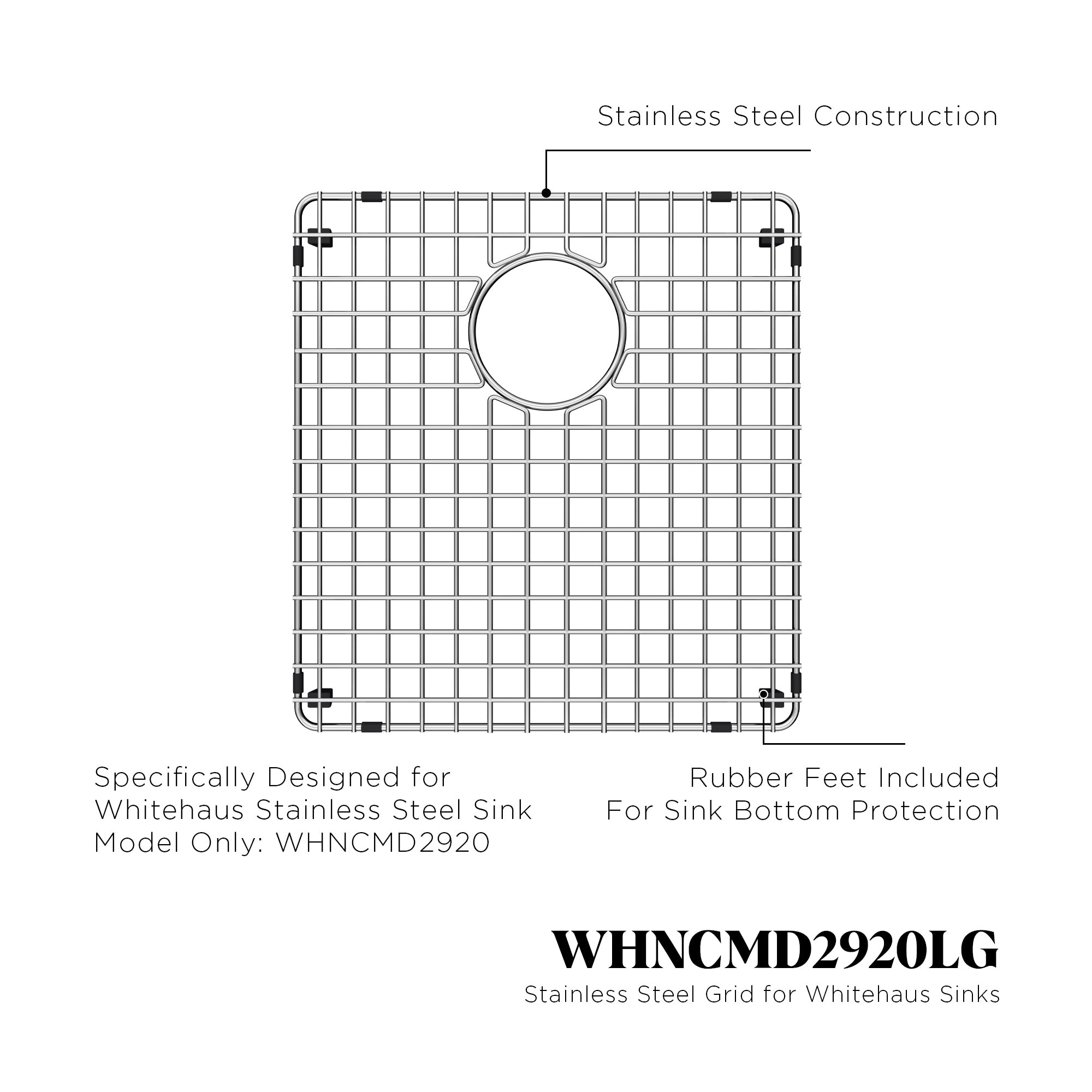 Stainless steel kitchen sink grid for model WHNCMD2920