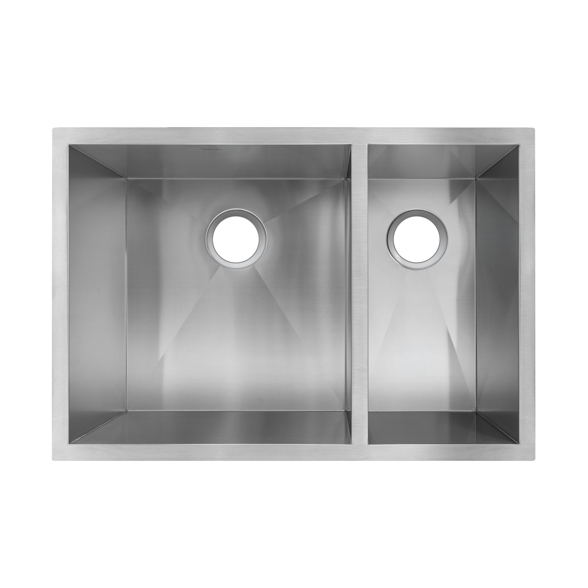 Brushed stainless steel commercial double bowl undermount sink