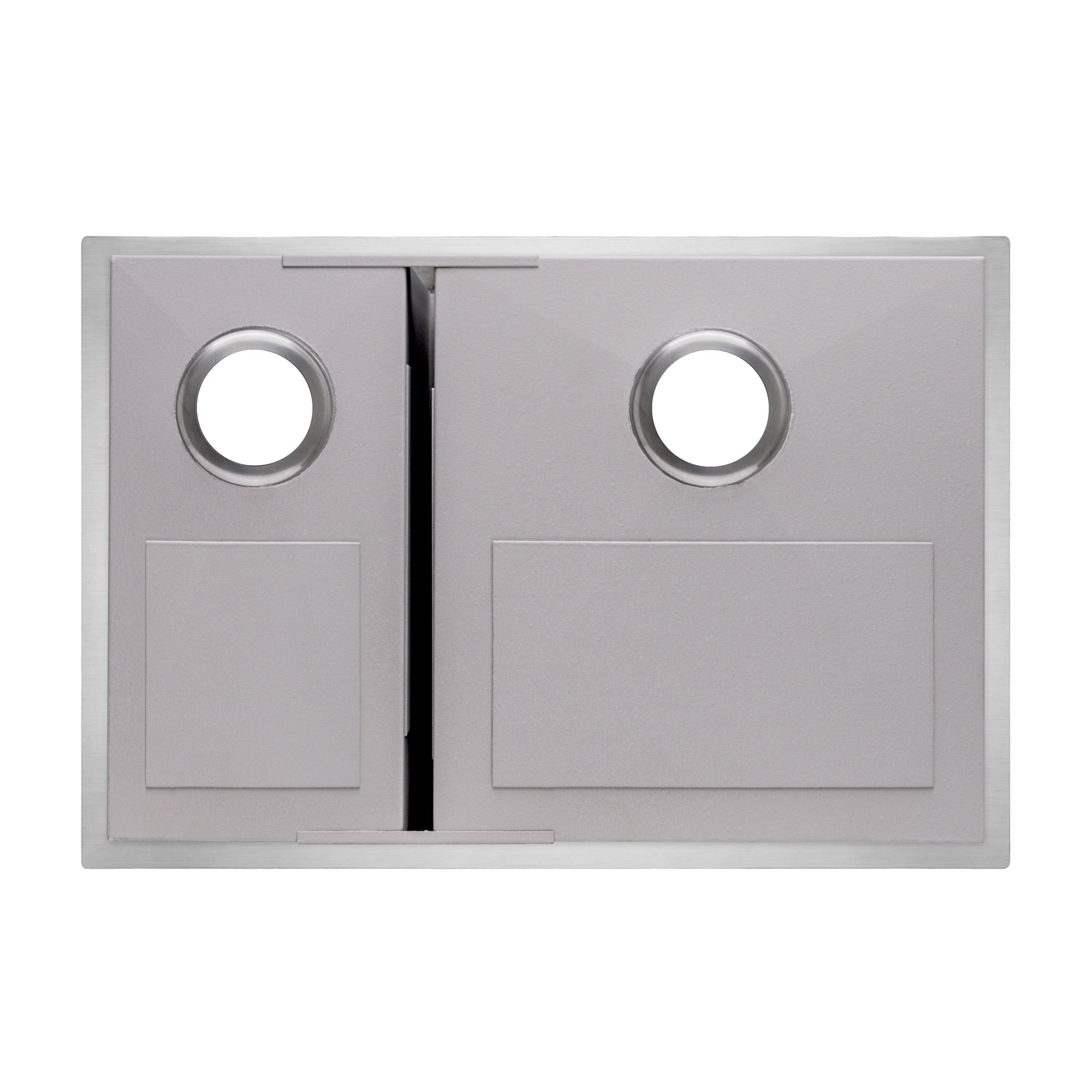 Brushed stainless steel commercial double bowl undermount sink