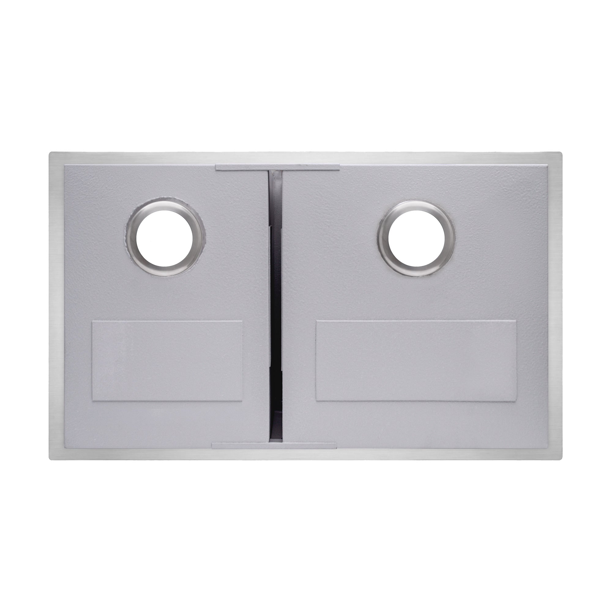 Brushed stainless steel commercial double bowl undermount sink