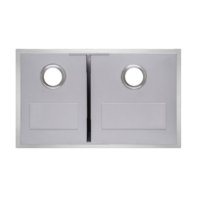 Brushed stainless steel commercial double bowl undermount sink