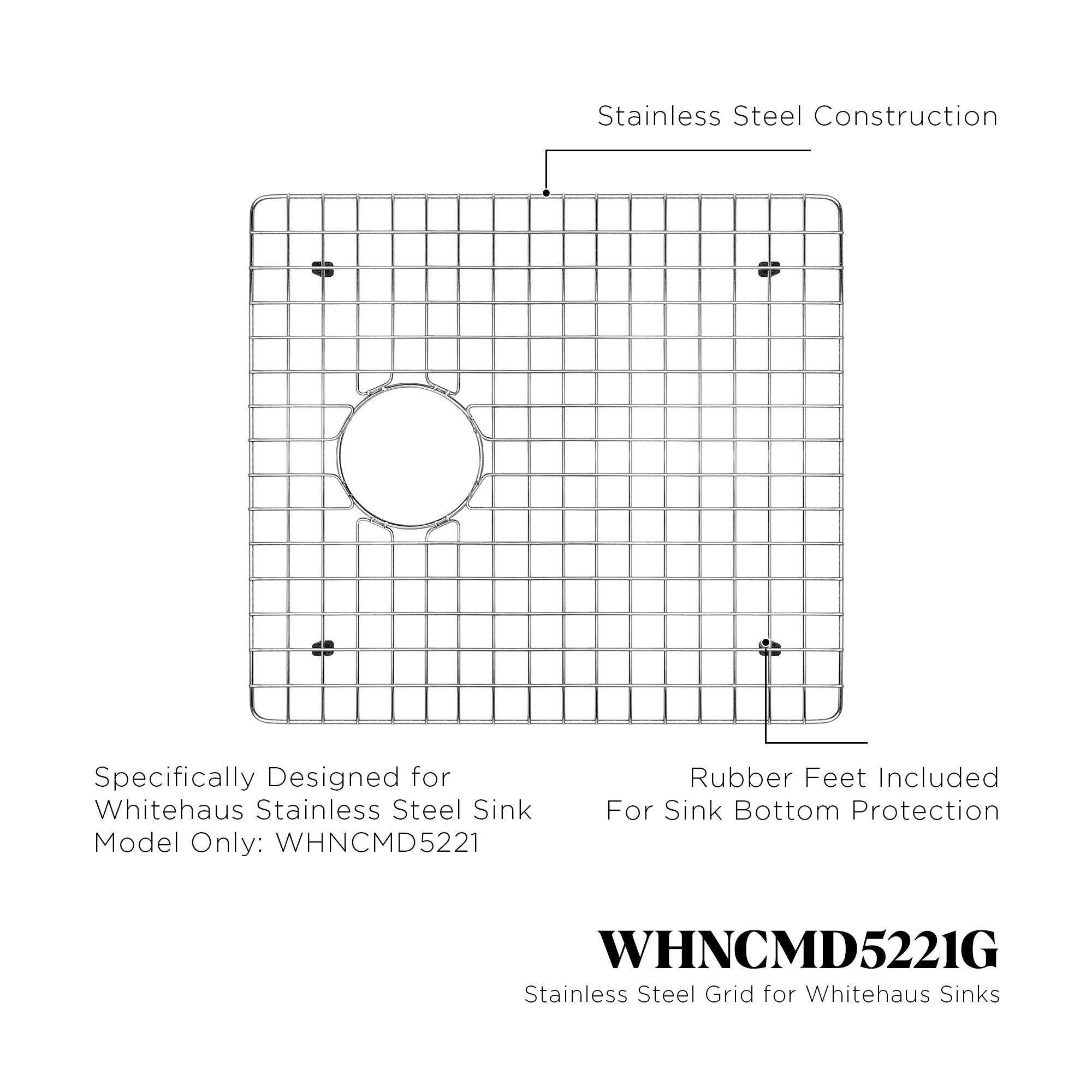 Stainless steel kitchen sink grid for model WHNCMD5221