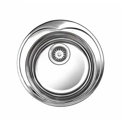Noah's collection 20" brushed stainless steel large round drop-in sink