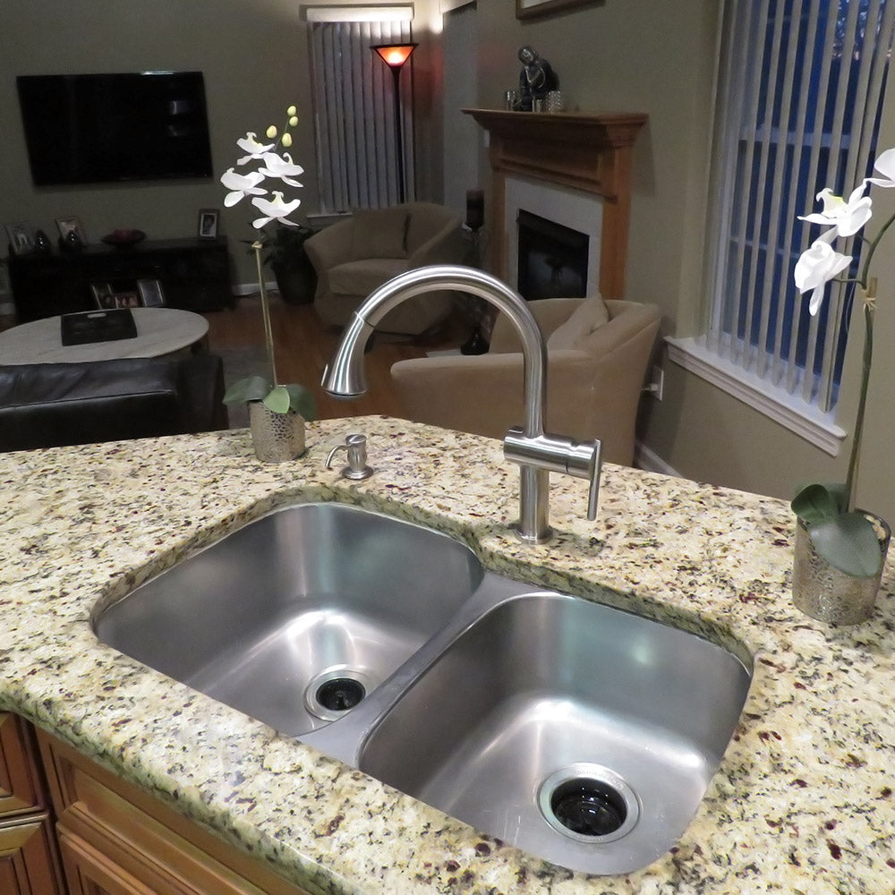 32" Brushed Stainless Steel Double Bowl Undermount Sink