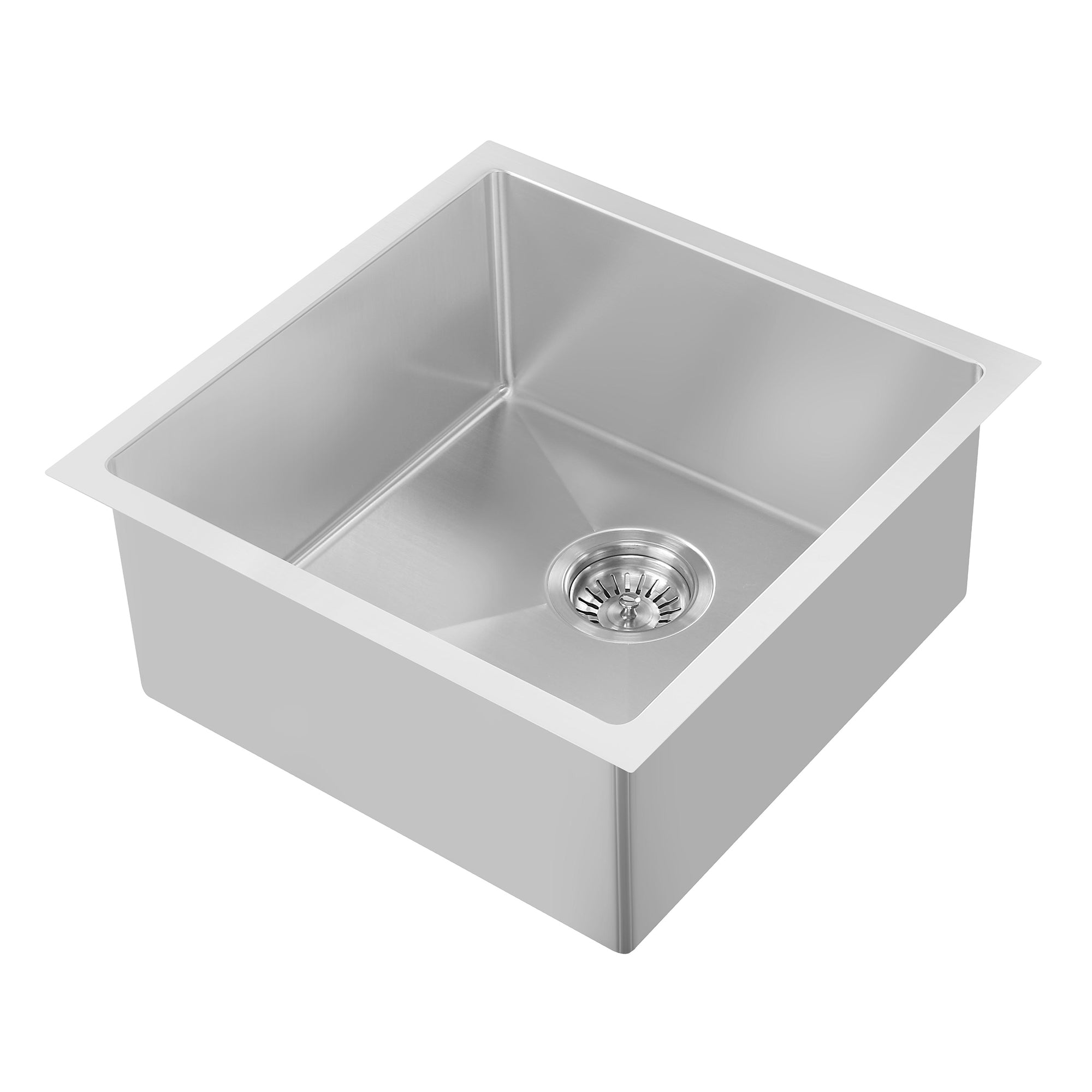 Undermount/Drop-In Single Bowl Stainless Steel Kitchen Sink Set: 16 Gauge, Linen Textured Inner Bowl