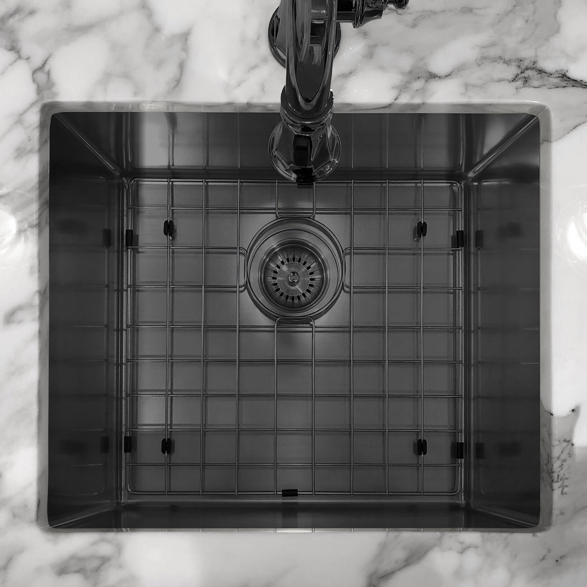 Undermount/Drop-In Single Bowl Stainless Steel Kitchen Sink Set: 16 Gauge, Linen Textured Inner Bowl