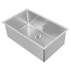 29" Undermount/Drop-In Single Bowl Stainless Steel Kitchen Sink Set: 16 Gauge, Linen Textured Inner Bowl