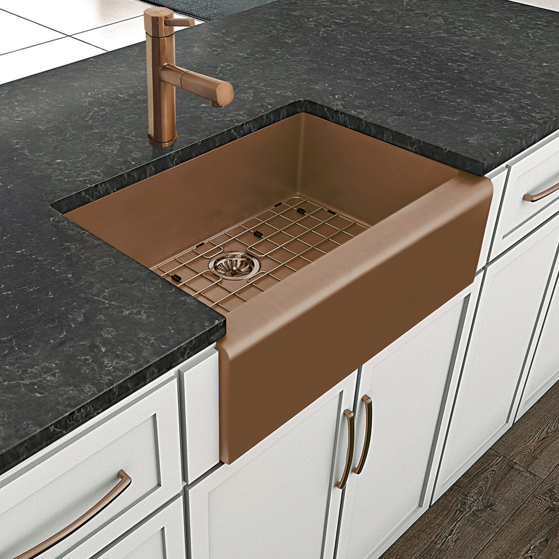 30" Front Apron Single Bowl 16 Gauge Stainless Steel Kitchen Sink Set