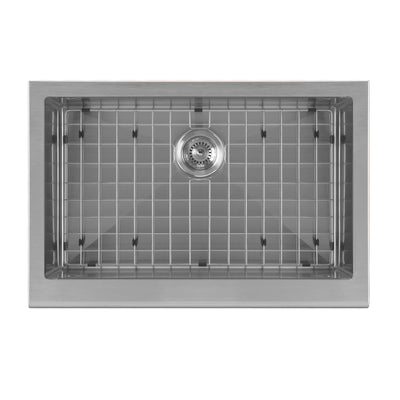 30" Front Apron Single Bowl 16 Gauge Stainless Steel Kitchen Sink Set