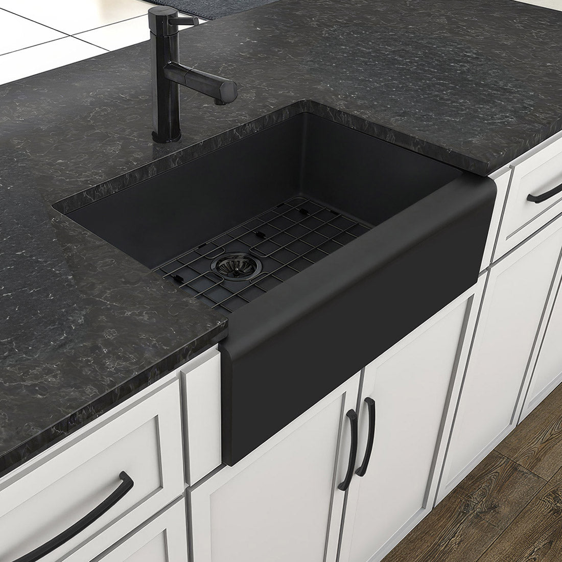 30" Front Apron Single Bowl 16 Gauge Stainless Steel Kitchen Sink Set