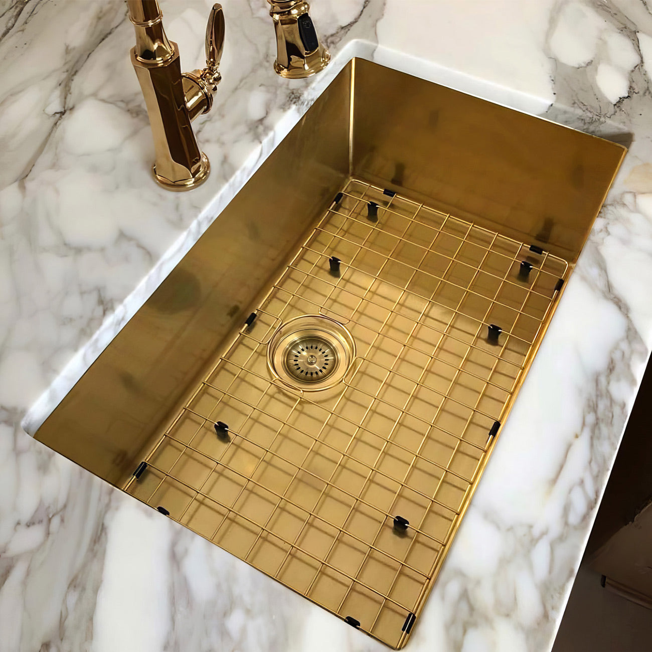 Undermount/Drop-In Single Bowl Stainless Steel Kitchen Sink Set: 16 Gauge, Linen Textured Inner Bowl