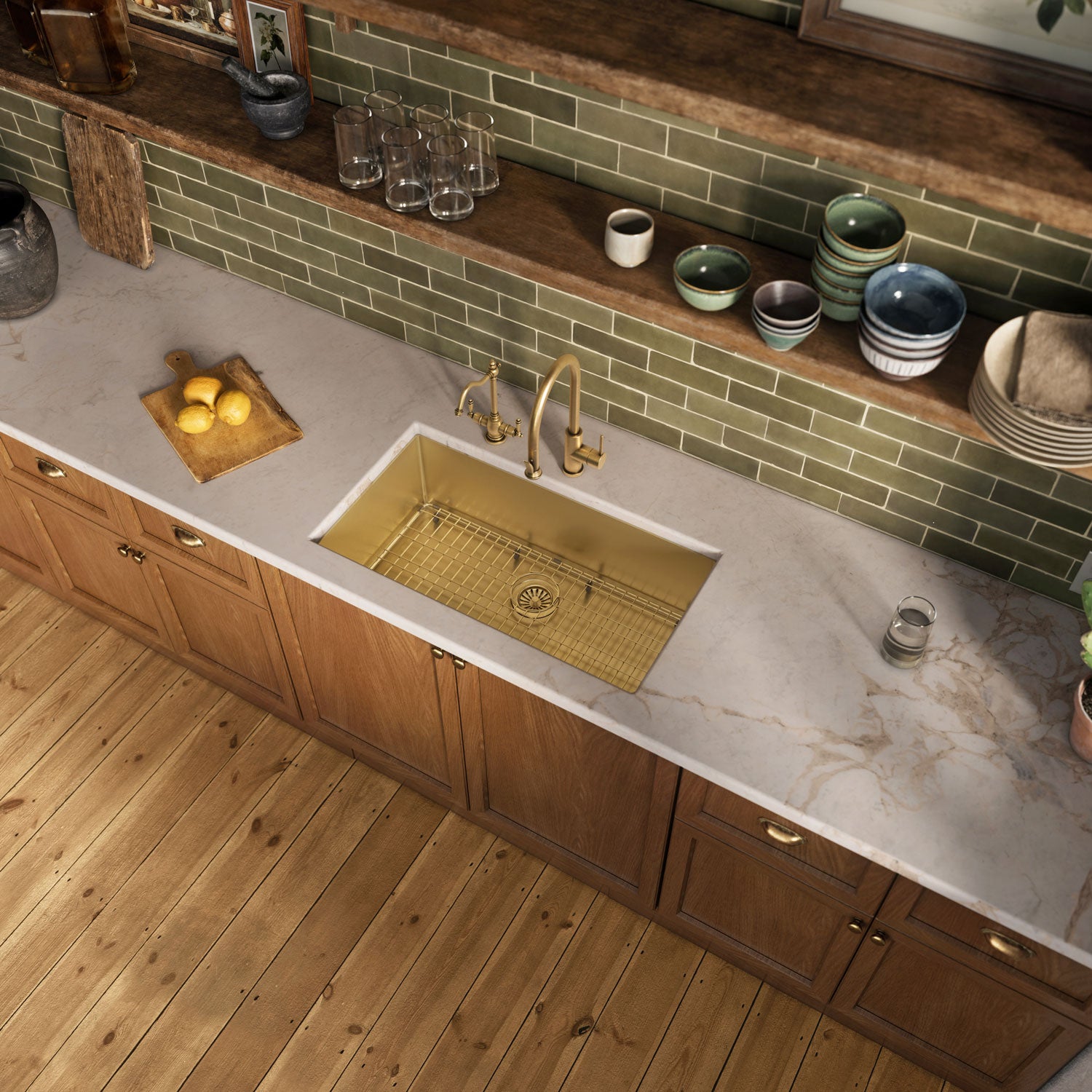 Undermount/ Drop-In Single Bowl Stainless Steel Kitchen Sink Set: 16 Gauge, Linen Textured Inner Bowl