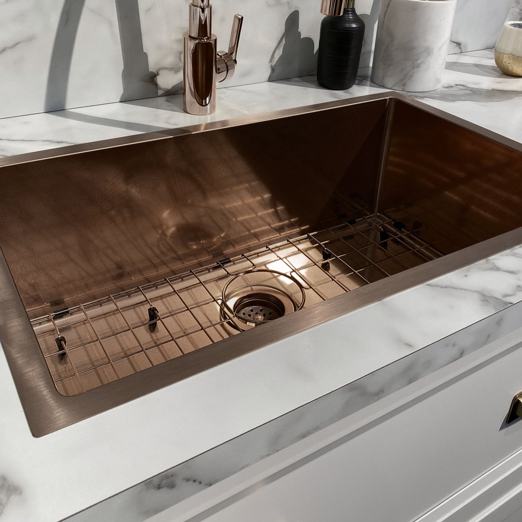 Undermount/Drop-In Single Bowl Stainless Steel Kitchen Sink Set: 16 Gauge, Linen Textured Inner Bowl