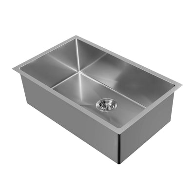 33" Undermount/Drop-In Single Bowl Stainless Steel Kitchen Sink Set: 16 Gauge, Linen Textured Inner Bowl