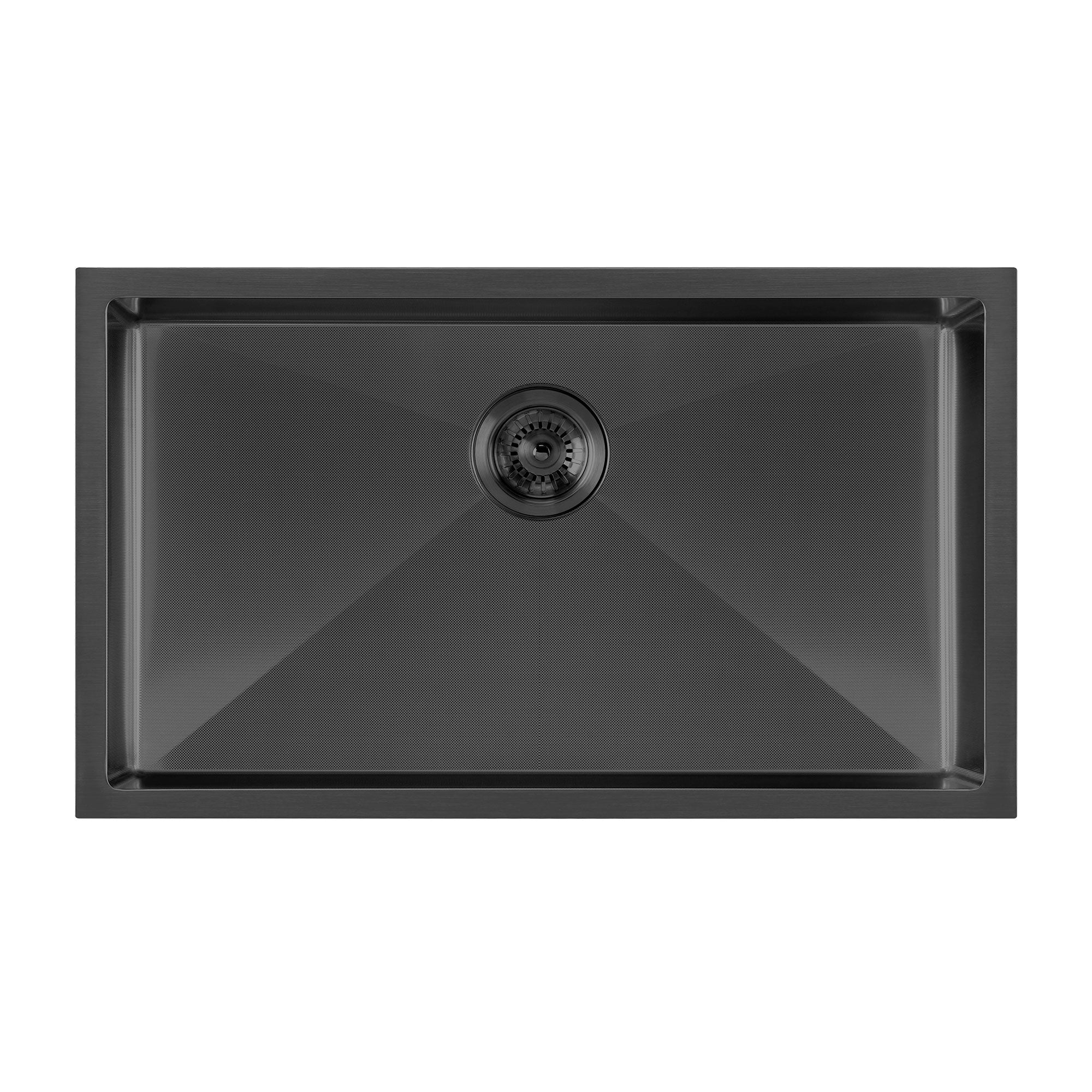 Undermount/Drop-In Single Bowl Stainless Steel Kitchen Sink Set: 16 Gauge, Linen Textured Inner Bowl