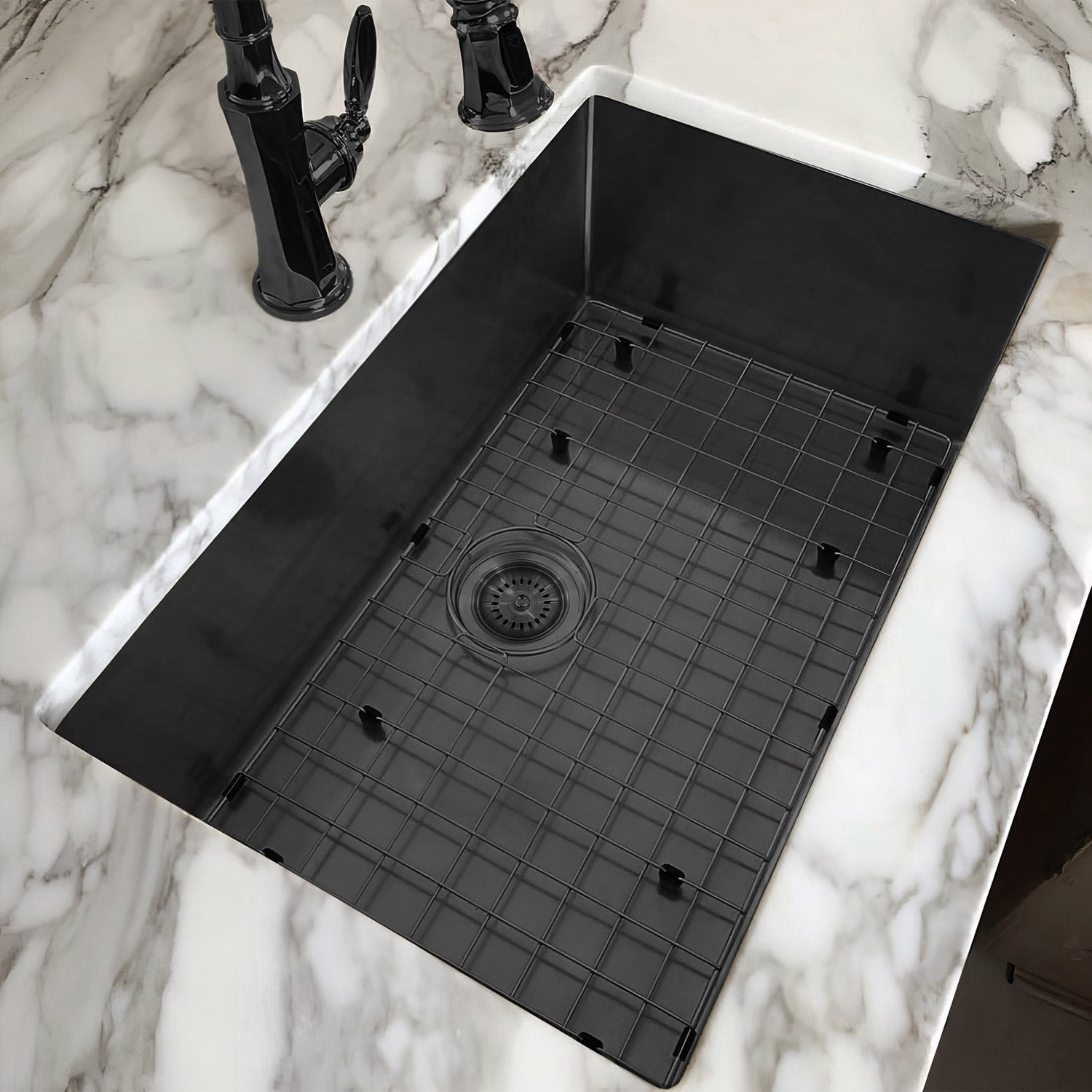 Undermount/Drop-In Single Bowl Stainless Steel Kitchen Sink Set: 16 Gauge, Linen Textured Inner Bowl