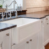 Reversible single bowl fireclay kitchen sinks: plain, concave front apron