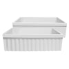 30" Reversible Single Bowl Fireclay Kitchen Sink: 2½” lip and fluted, 2” lip front apron