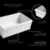 30" Reversible Single Bowl Fireclay Kitchen Sink: 2½” lip and fluted, 2” lip front apron