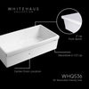 36" reversible front apron fireclay kitchen sink with lip design on both sides