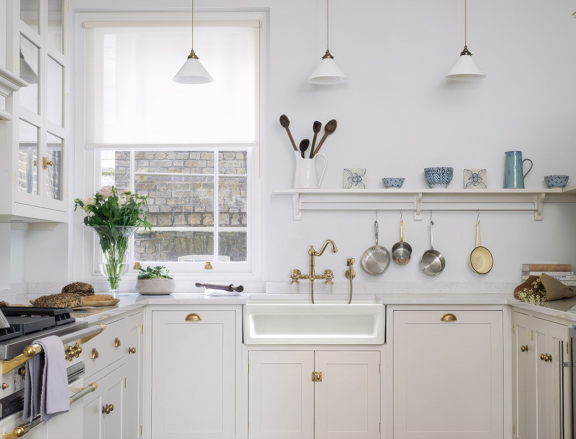 33" reversible single bowl fireclay kitchen sink: shaker panel, beveled front apron