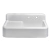 42" Single Bowl Fireclay Utility Above Mount Sink: Integral Drain Board, High Backsplash