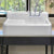 42" Single Bowl Fireclay Utility Above Mount Sink: Integral Drain Board, High Backsplash