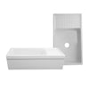 36" large reversible single bowl fireclay kitchen sink: integral drain board, 2½” lip front apron