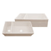 36" Reversible Large and Small Bowl Fireclay Kitchen Sink: 2½” lip Front Apron