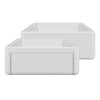 Reversible Fireclay Kitchen Sinks With Grid: Three Edge Frame, Plain Front Apron